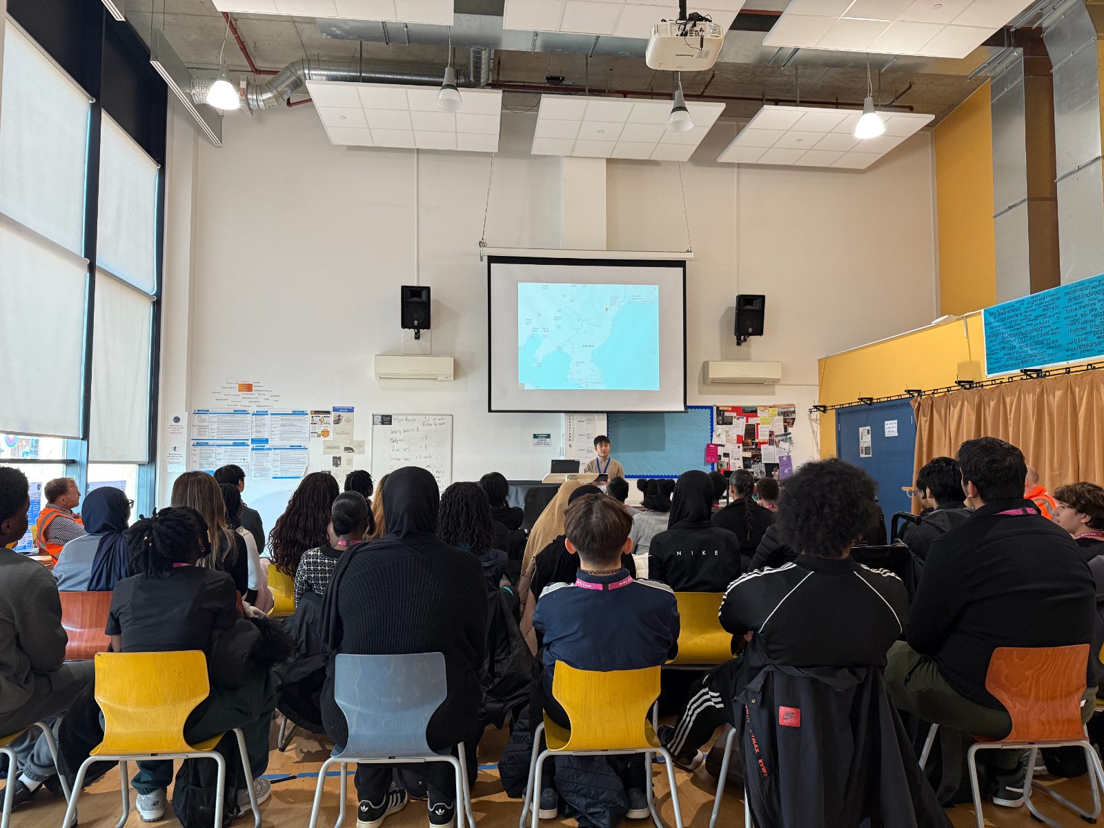 Students listen during a classroom session